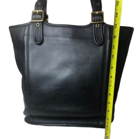 Vintage COACH Black Large Legacy Shopper Shoulder Bag Tote 9090 COA - Picture 11 of 17